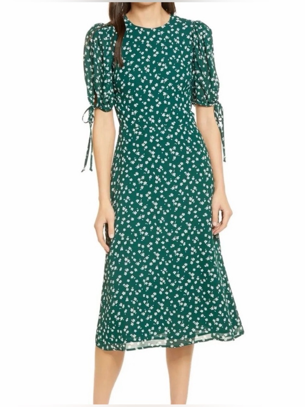 Reformation Green Oakley Floral Dress Anette print Size 12 Fall
